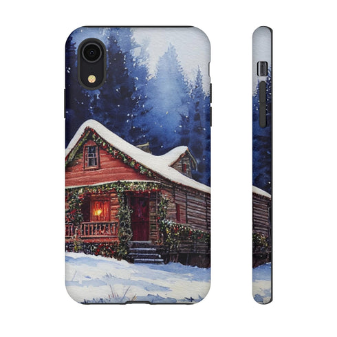 Cozy Christmas Cabin in the Snow - Impact Resistant Phone Case iPhone XR Matte